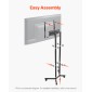 VEVOR Rolling TV Stand, Κινητό καλάθι τηλεόρασης για οθόνες 32-65 ιντσών, ρυθμιζόμενο ύψος, φορητή βάση οθόνης με ρόδες που χωράει έως 88 lbs για σαλόνι, υπνοδωμάτιο, γραφείο, εξωτερικό, Max VESA 400x400mm