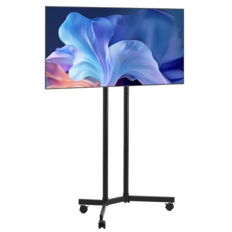VEVOR Rolling TV Stand, Κινητό καλάθι τηλεόρασης για οθόνες 32-65 ιντσών, ρυθμιζόμενο ύψος, φορητή βάση οθόνης με ρόδες που χωράει έως 88 lbs για σαλόνι, υπνοδωμάτιο, γραφείο, εξωτερικό, Max VESA 400x400mm