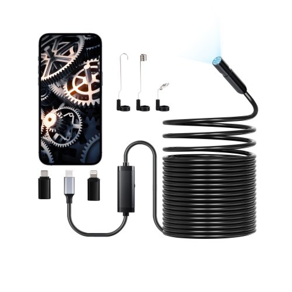 VEVOR Endoscope Camera 1920P HD Borescope for Android & IOS with 15m Cable