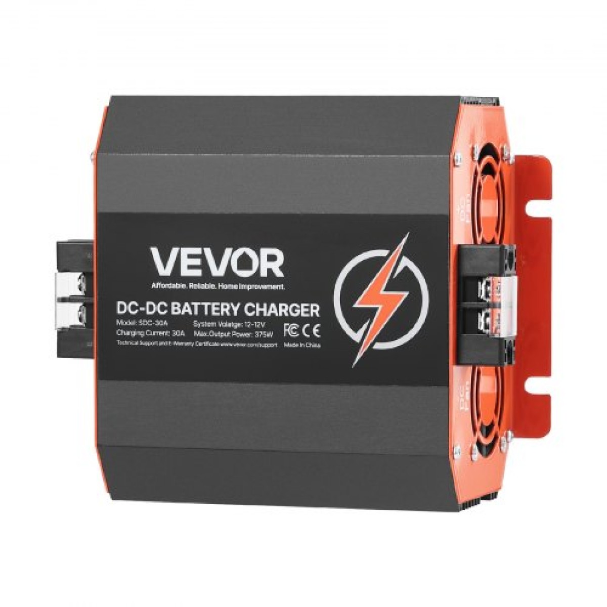 VEVOR 12V 30A DC to DC φορτιστής μπαταριών, 375W, φορτιστής μπαταριών οχήματος για μπαταρίες μολύβδου-οξέος, λιθίου, AGM, GEL και πλημμυρισμένες μπαταρίες, Έξυπνη φόρτιση πολλαπλών σταδίων, για RV, επαγγελματικά οχήματα, σκάφη, σκάφη