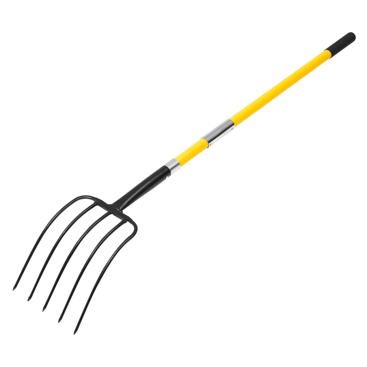 VEVOR Garden Fork, Pitchfork 5-Tine Gardening Pitchfork with Fiberglass Handle, 57 in Heavy Duty Digging Fork with Y Grip, Forged Steel Spading Fork for Hay Potato Composting Aeration Transplanting