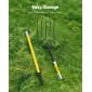 VEVOR Garden Fork, Pitchfork 5-Tine Gardening Pitchfork with Fiberglass Handle, 57 in Heavy Duty Digging Fork with Y Grip, Forged Steel Spading Fork for Hay Potato Composting Aeration Transplanting