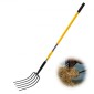 VEVOR Garden Fork, Pitchfork 5-Tine Gardening Pitchfork with Fiberglass Handle, 57 in Heavy Duty Digging Fork with Y Grip, Forged Steel Spading Fork for Hay Potato Composting Aeration Transplanting