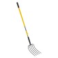 VEVOR Garden Fork, Pitchfork 5-Tine Gardening Pitchfork with Fiberglass Handle, 57 in Heavy Duty Digging Fork with Y Grip, Forged Steel Spading Fork for Hay Potato Composting Aeration Transplanting