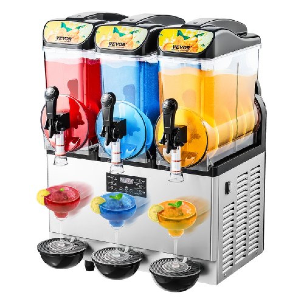 VEVOR Commercial Slushy Machine 15Lx3 Tank Margarita Smoothie Frozen Drink Maker