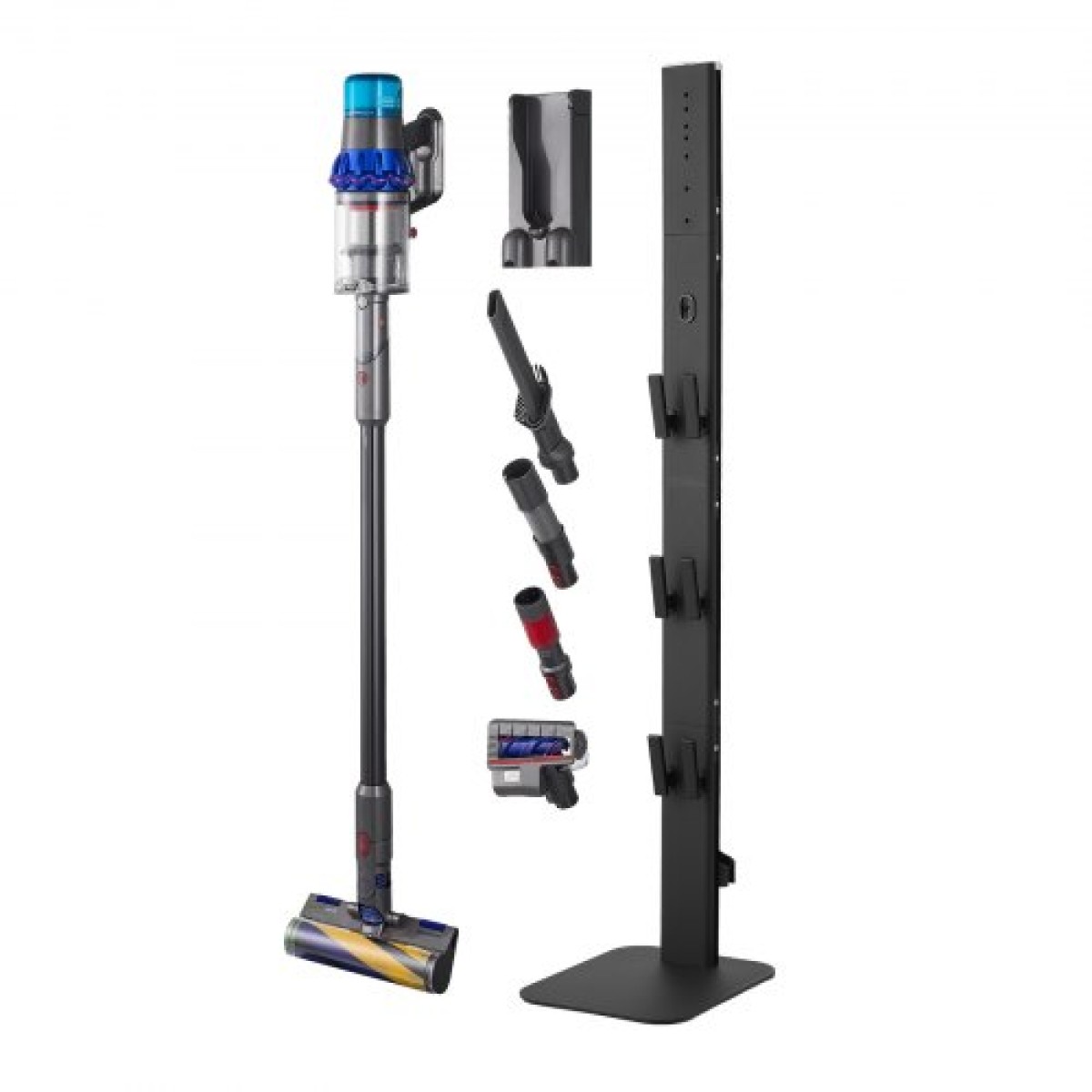 Βάση ηλεκτρικής σκούπας VEVOR, συμβατή με Dyson G5 V15 V12 V11 V10 V8 V7 V6 Series Upright Vacuums Cleaners & Accessories, Σταθερή βάση στήριξης ηλεκτρικής σκούπας με 6 γάντζους και αντιολισθητικά πέλματα, μαύρο