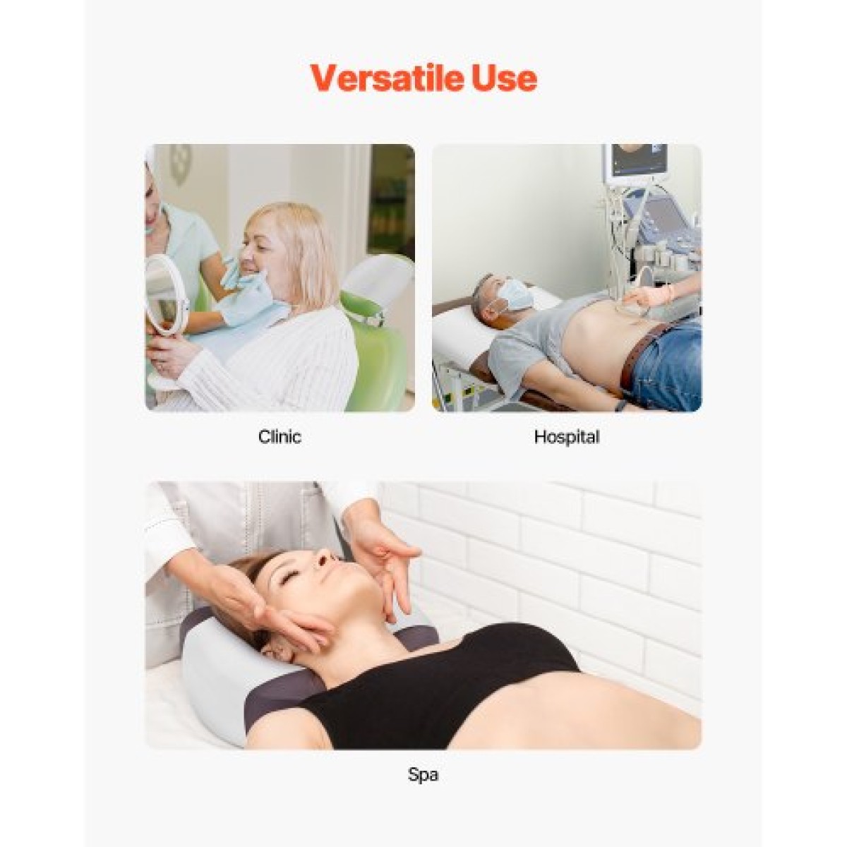 Χαρτί ρολά VEVOR Headrest, 25-Pack 8,5" x 125 ft Χαρτί ιατρικής εξέτασης με επιφάνεια κρεπ, Χαρτί προσκέφαλου μιας χρήσης για προστασία από εμπόδια, Ιδανικό για μασάζ, τραπέζια εξέτασης και χειροπρακτικής, λευκό