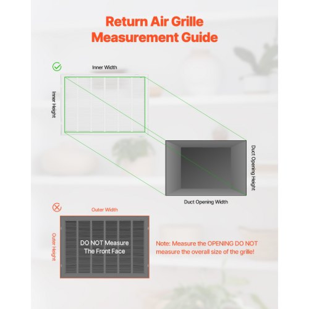 VEVOR Return Air Filter Grille Fits W30 x H20 Inch Duct Opening Air Vent Cover