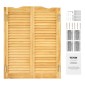 VEVOR Swinging Cafe Doors, Τοξωτές Εσωτερικές Πόρτες Saloon 81,3 x 106,7 cm, Διπλής Δράσης Από ξύλο πεύκου, με μεντεσέδες & υλικό, Εύκολη εγκατάσταση, για είσοδο παμπ κουζίνας στο διάδρομο, κούτσουρο χρώμα