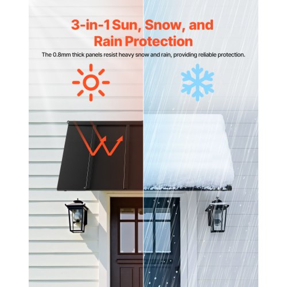 VEVOR Window Awning Door Canopy 56x24 in Outdoor Patio Steel Front Door Awnings