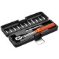 VEVOR Click Torque Wrench Set, 1/4Inch Drive, 20-200lbf-in/2.3-22.6N.m, Dual-direction and Dual Range Scales, 72-Tooth, ±3% High Precision, with Bit Sockets, Extension Bar, for Dicycle Repair, Πορτοκαλί