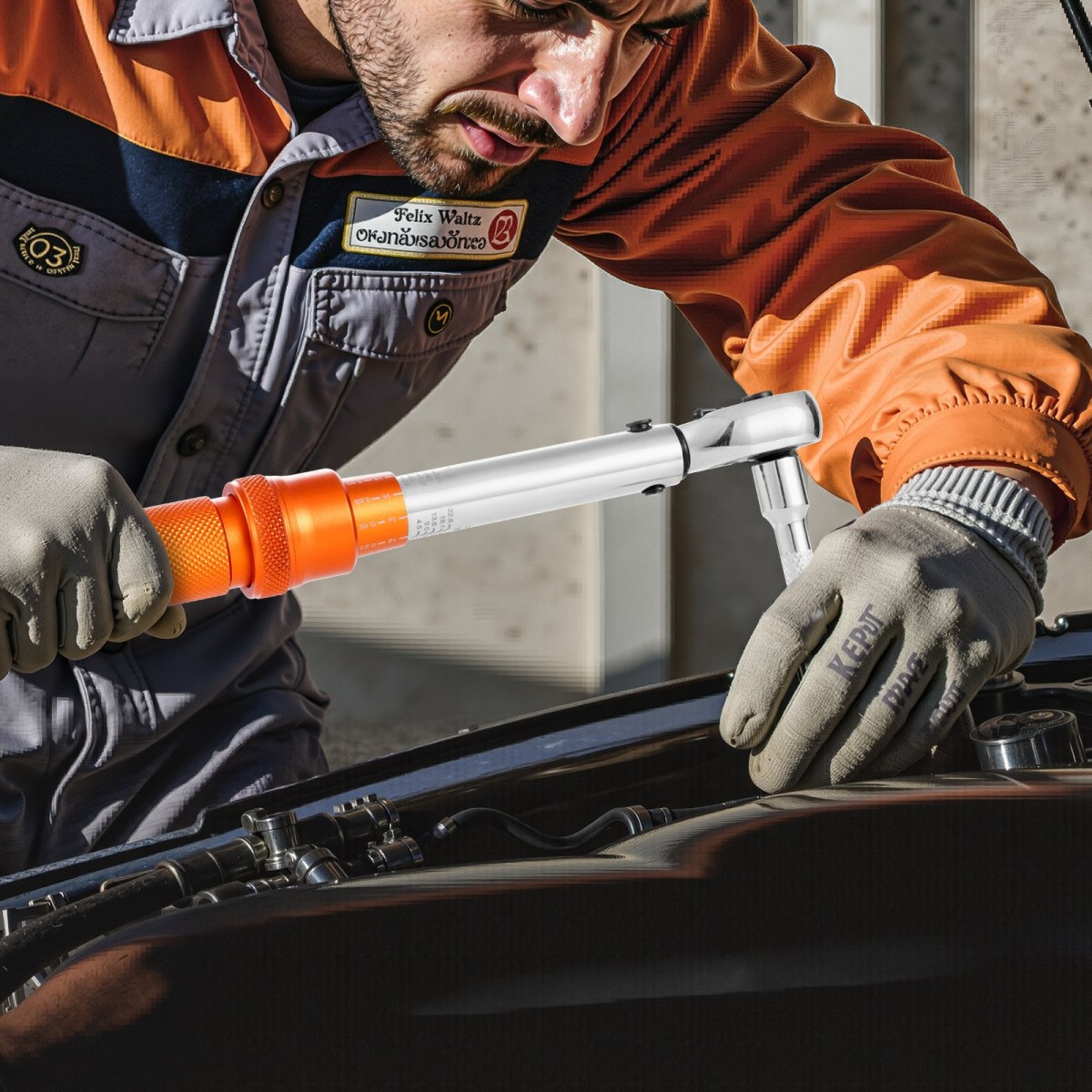 VEVOR Click Torque Wrench Set, 1/4Inch Drive, 20-200lbf-in/2.3-22.6N.m, Dual-direction and Dual Range Scales, 72-Tooth, ±3% High Precision, with Bit Sockets, Extension Bar, for Dicycle Repair, Πορτοκαλί