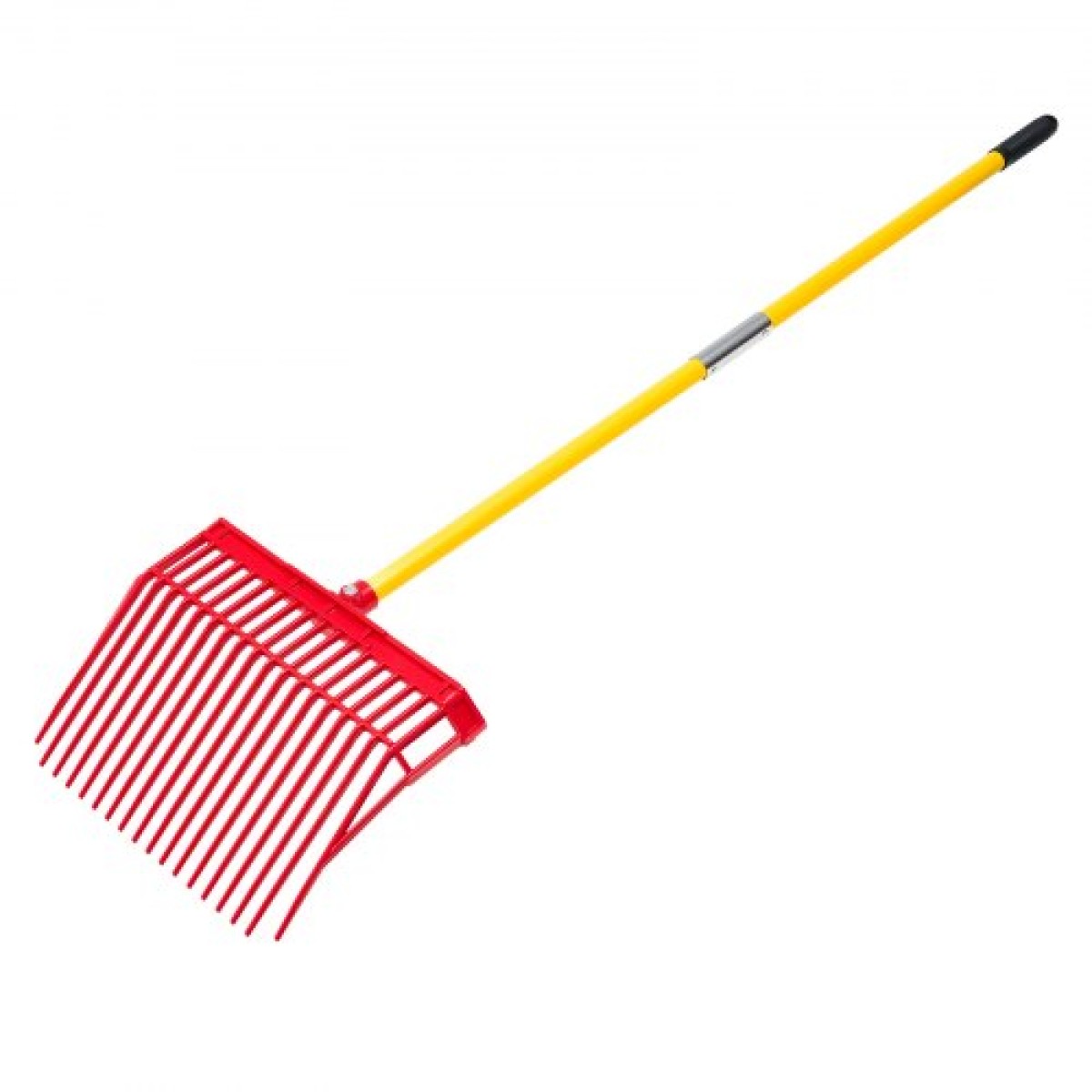 VEVOR Manure Fork, 18 Angled Tines, Horse Lore Rake with long Fiberglass Handle, 61 in Durable Plastic Pitchfork Muck Rake Tool for Gardening Horse Stall Stable Grass Hay Cleaning Farm Work