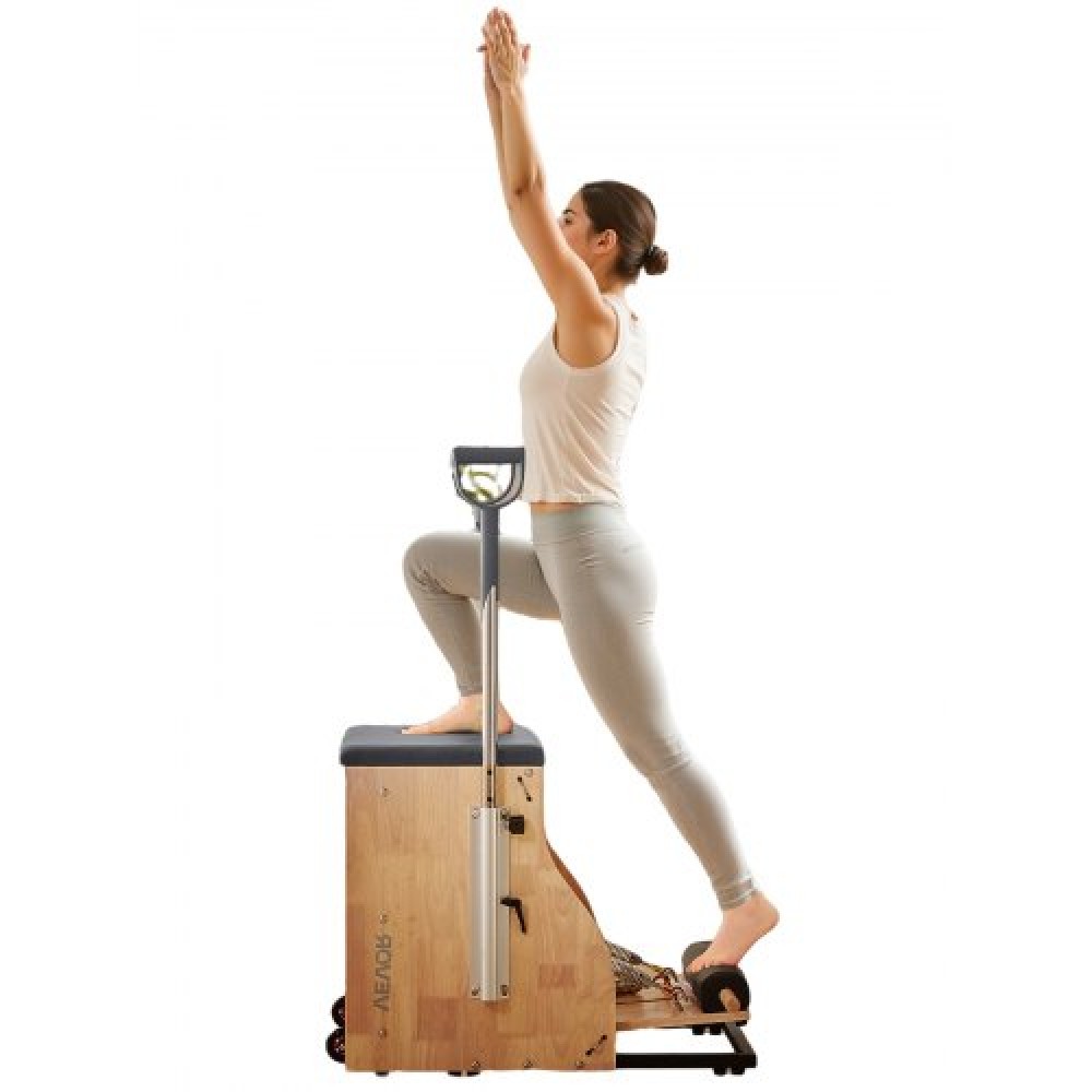 Καρέκλα VEVOR Pilates, Συνδυασμένες καρέκλες σταθερότητας με χωριστό πεντάλ με λαβές, γυμναστής γυμναστικής Yoga με πλαίσιο από καουτσούκ, αναμορφωτής άσκησης, εξοπλισμός αντίστασης-προπόνησης Pilates, για γυμναστική στο σπίτι στο σπίτι