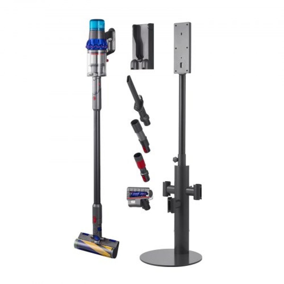 Βάση ηλεκτρικής σκούπας VEVOR, συμβατή με Dyson V7 V8 V10 V11 V12 V15 SV10 SV12 SV14 SV18 SV21 Όρθια ηλεκτρική σκούπα & αξεσουάρ, σταθερή βάση στήριξης ηλεκτρικής σκούπας με 3 κλιπ και ρυθμιζόμενο ύψος