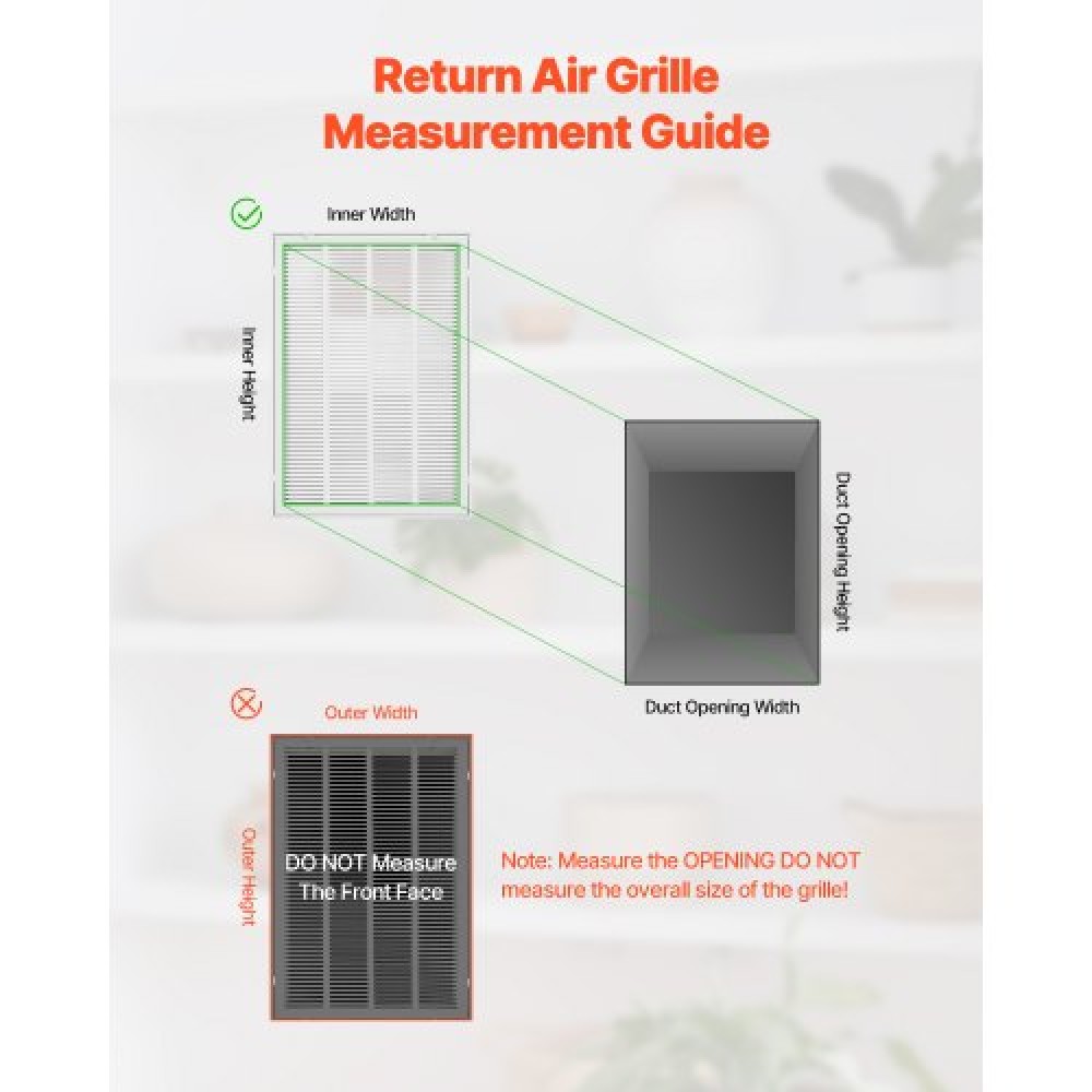 VEVOR Return Air Filter Grille Fits W20 x H30 Inch Duct Opening Air Vent Cover