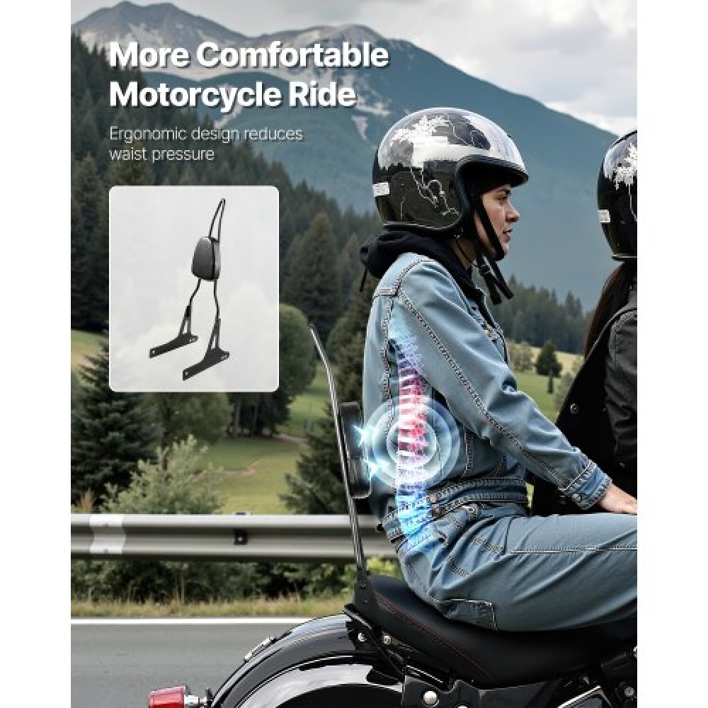 VEVOR Motorcycle Backrest Sissy Bar for Harley-Davidson Dana