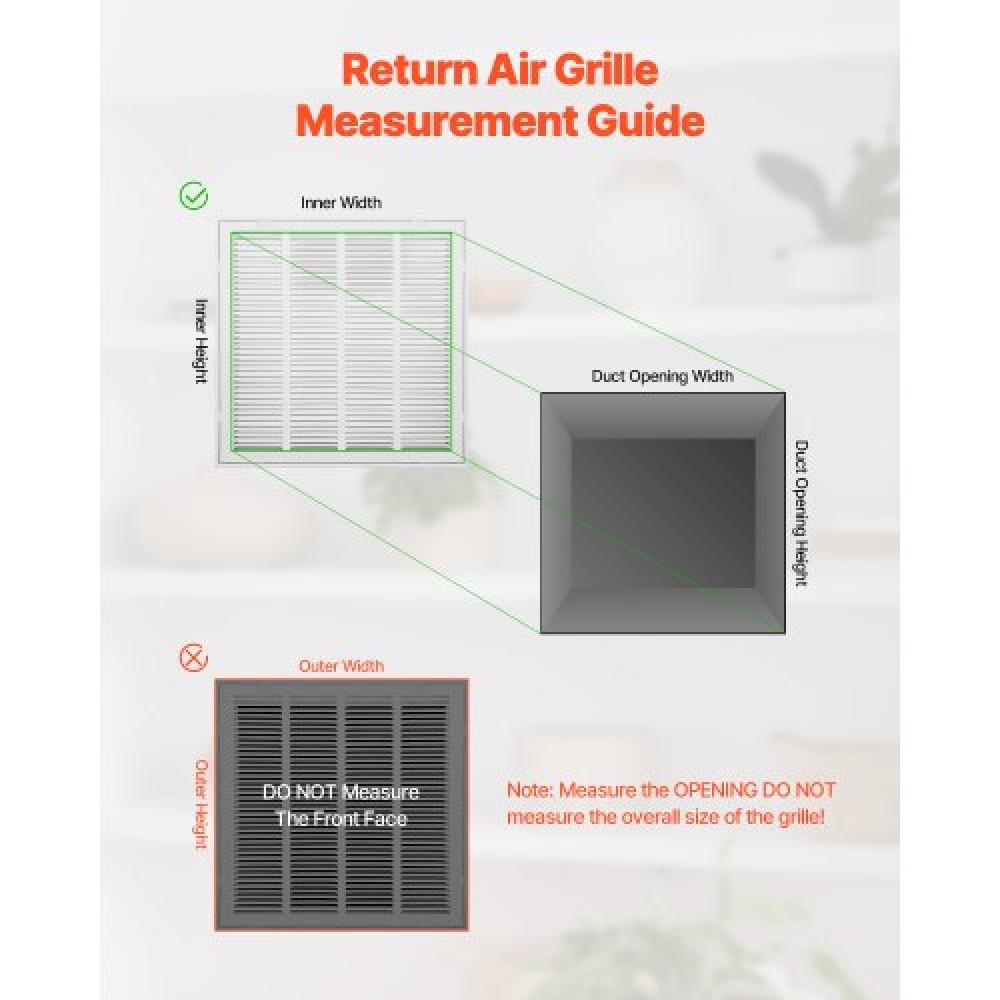 VEVOR Return Air Filter Grille Fits W20 x H20 In Duct Opening Air Vent Cover