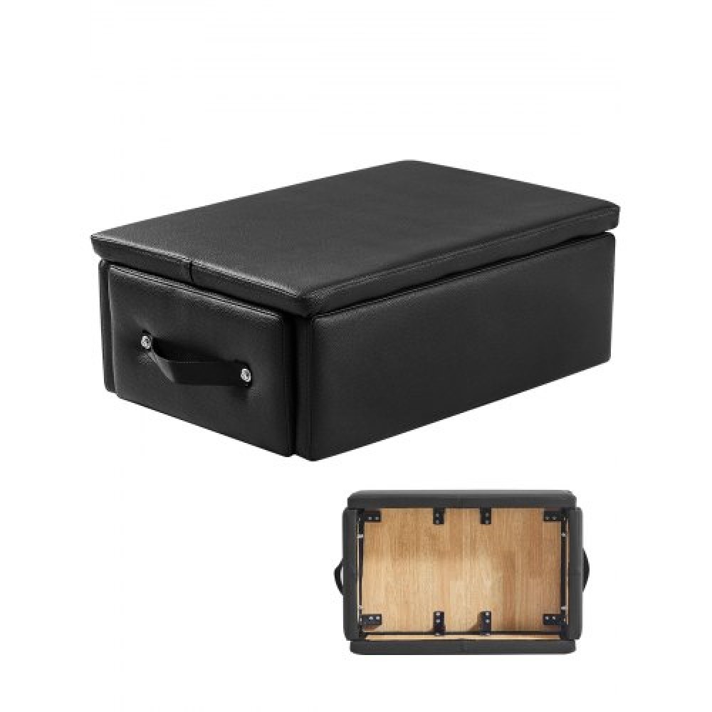 VEVOR Pilates Box for Reformer, 25x17x9 In Pilates Reformers Sitting Box for Exercises, Premium PU και Wood Pilates Equipment αξεσουάρ, Βελτιώστε τη δύναμη, την ισορροπία, το εύρος κίνησης Home Gym, Μαύρο