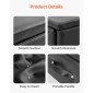 VEVOR Pilates Box for Reformer, 25x17x9 In Pilates Reformers Sitting Box for Exercises, Premium PU και Wood Pilates Equipment αξεσουάρ, Βελτιώστε τη δύναμη, την ισορροπία, το εύρος κίνησης Home Gym, Μαύρο