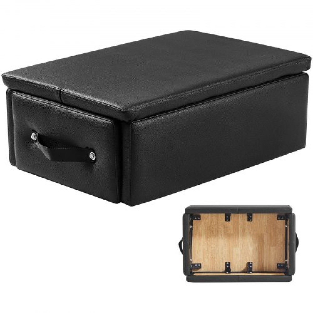 VEVOR Pilates Box for Reformer, 25x17x9 In Pilates Reformers Sitting Box for Exercises, Premium PU και Wood Pilates Equipment αξεσουάρ, Βελτιώστε τη δύναμη, την ισορροπία, το εύρος κίνησης Home Gym, Μαύρο