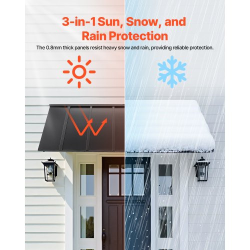 VEVOR Window Awning Door Canopy 80x36 in Outdoor Patio Steel Front Door Awnings
