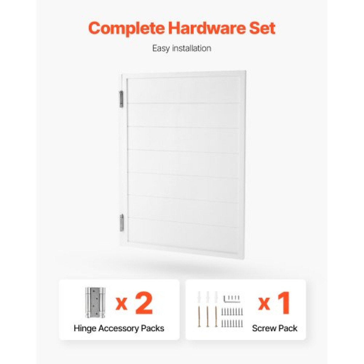 VEVOR Swinging Cafe Doors, Single Indoor Saloon Doors 81,3 x 106,7 cm, τετράγωνο σχέδιο από ξύλο πεύκου, με μεντεσέδες & κιτ υλικού, εύκολο στην εγκατάσταση, για είσοδο παμπ Κουζίνας στο Hallway, Λευκό
