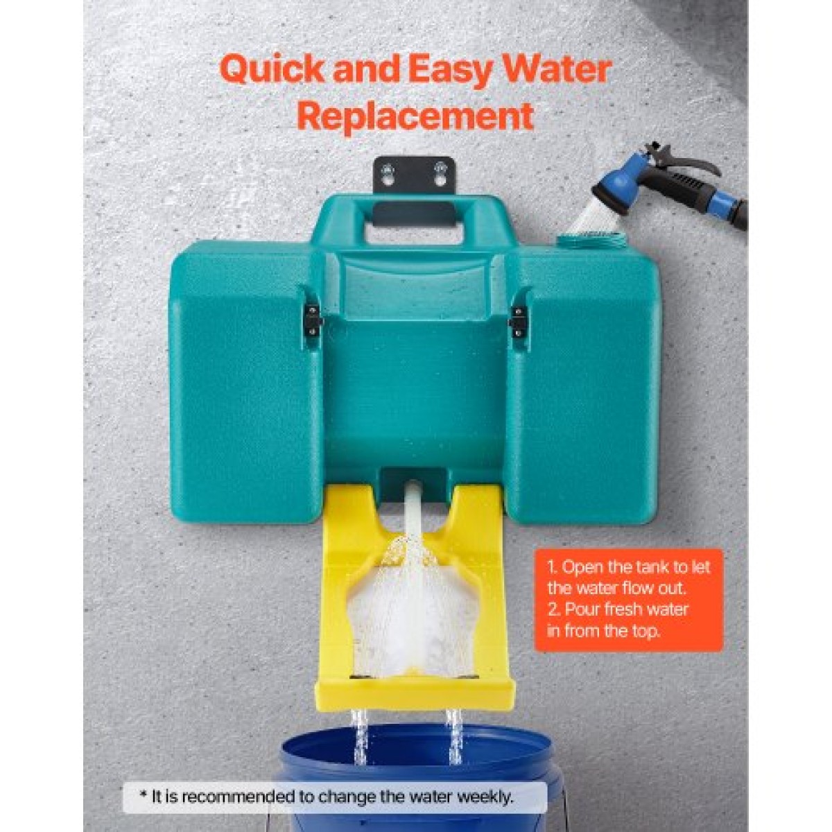 VEVOR φορητός σταθμός πλύσης ματιών 30L/8 Gal, Εγκεκριμένος από τον OSHA Σταθμός πλύσης ματιών Επιτοίχιος/σε επίπεδη επιφάνεια, Μονάδα πλύσης ματιών έκτακτης ανάγκης με 2 σπρέι, Μονάδες πλύσης ματιών πρώτων βοηθειών για σχολεία, εργαστήρια, εργοστάσια, πρ