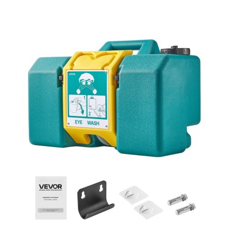 VEVOR φορητός σταθμός πλύσης ματιών 30L/8 Gal, Εγκεκριμένος από τον OSHA Σταθμός πλύσης ματιών Επιτοίχιος/σε επίπεδη επιφάνεια, Μονάδα πλύσης ματιών έκτακτης ανάγκης με 2 σπρέι, Μονάδες πλύσης ματιών πρώτων βοηθειών για σχολεία, εργαστήρια, εργοστάσια, πρ