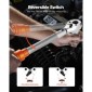 VEVOR Click Torque Wrench Set, 3/8 Inch Drive, 5-60 N.m / 3,7-44,3 lbf.ft, Dual-direction, 72-Tooth, ±3% High Precision, with Sockets, Bits, Extension Bar, Spank Sockets, Adapter, Orange