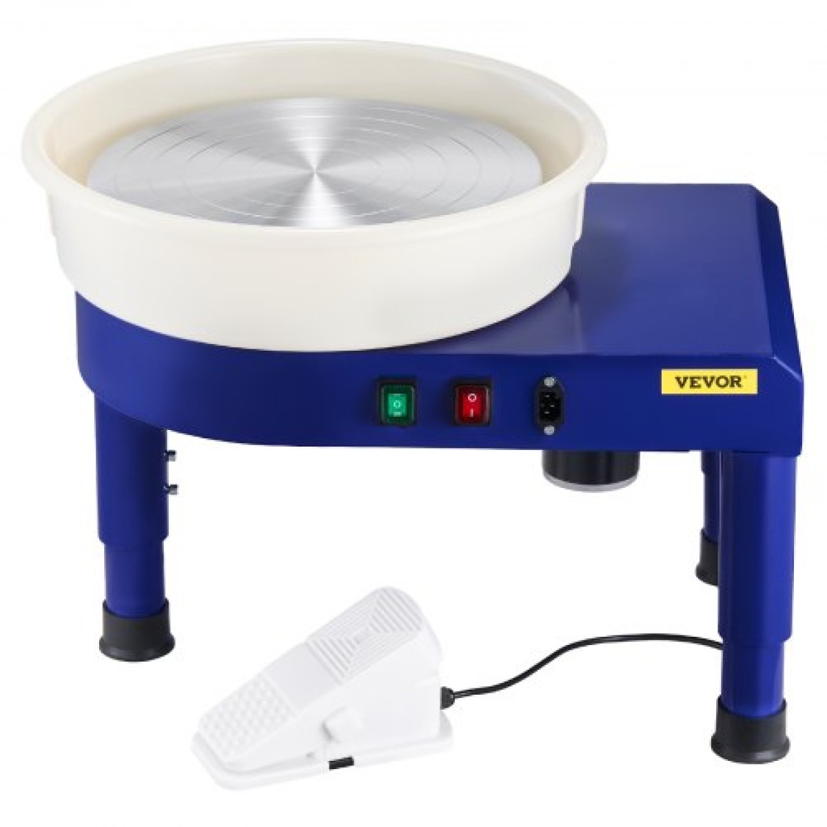 VEVOR Pottery Wheel, 14 in Ceramic Wheel Forming Machine, 60-300 RPM Ρυθμιζόμενη ταχύτητα με έλεγχο πεντάλ ποδιού, αποσπώμενη λεκάνη, ρυθμιζόμενο πόδι ανύψωσης, πλήρη αξεσουάρ για οικιακή κεραμική, DIY, Μπλε