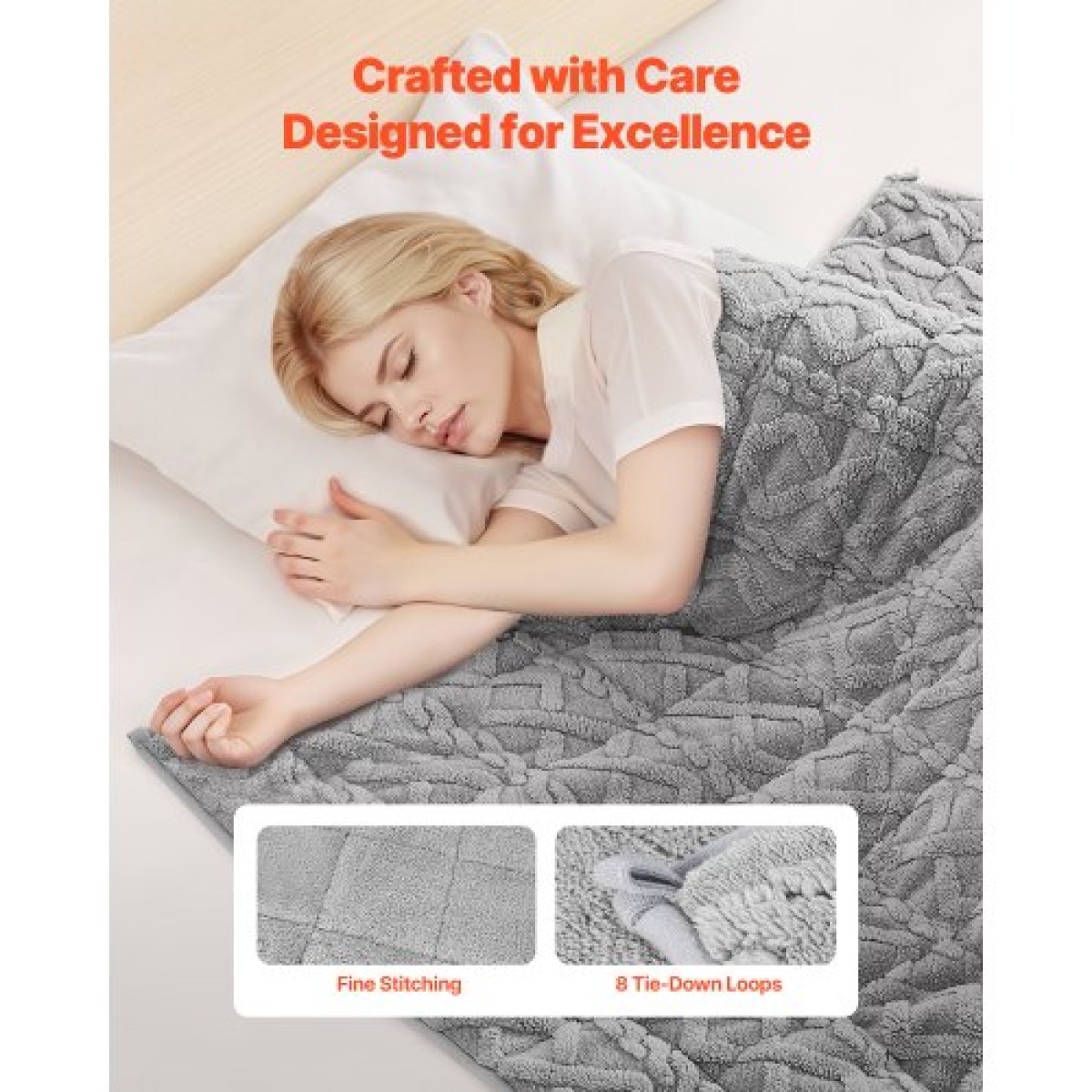 Κουβέρτα VEVOR Weighted, 20 lbs, 60 x 80 σε Queen Size, Sherpa Fleece Heavy κουβέρτα με γυάλινες χάντρες, Soft Warm Cozy Fluffy touch, για ενήλικες 200-250 lbs, ανακούφιση από άγχος, βελτίωση του ύπνου,