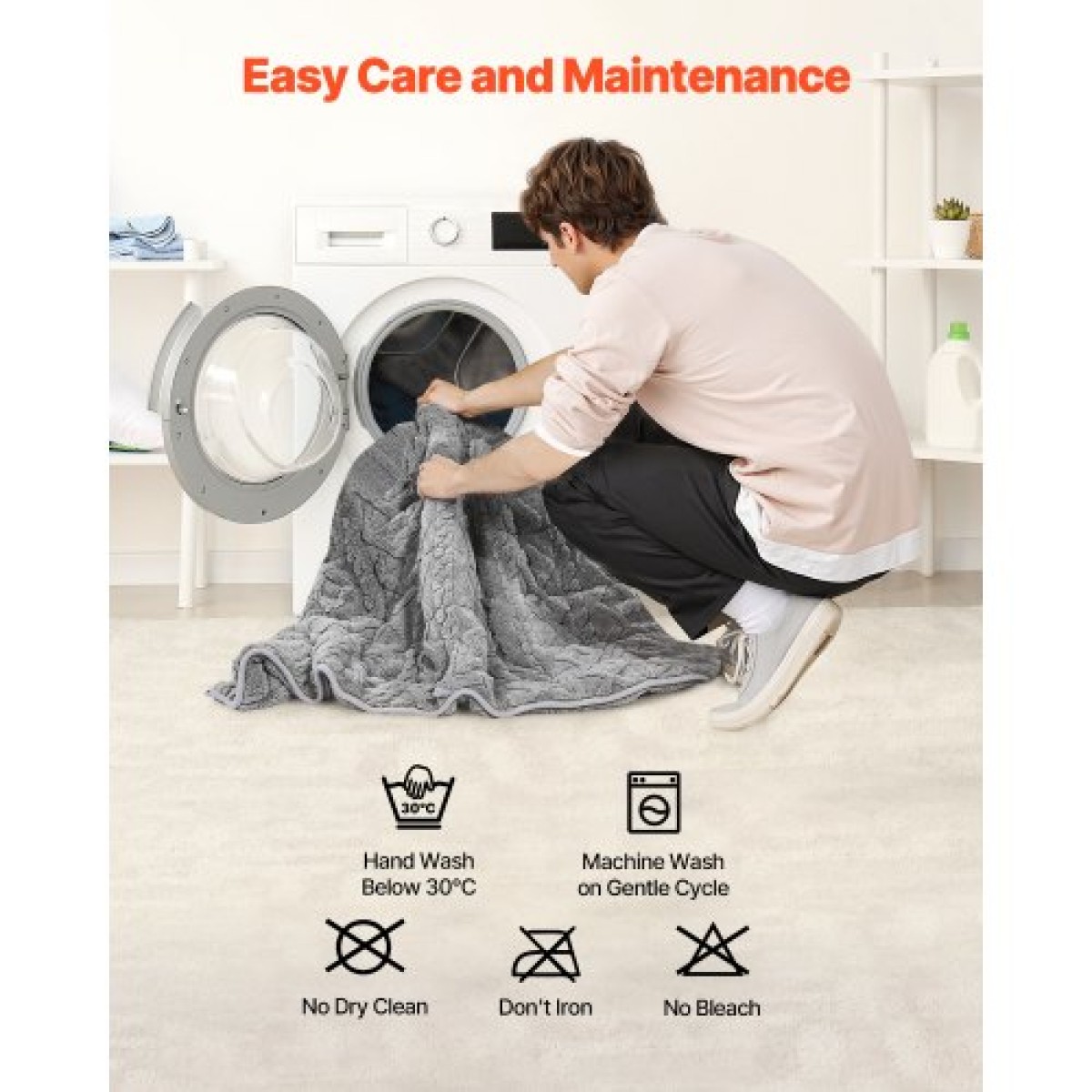 Κουβέρτα VEVOR Weighted, 20 lbs, 60 x 80 σε Queen Size, Sherpa Fleece Heavy κουβέρτα με γυάλινες χάντρες, Soft Warm Cozy Fluffy touch, για ενήλικες 200-250 lbs, ανακούφιση από άγχος, βελτίωση του ύπνου,