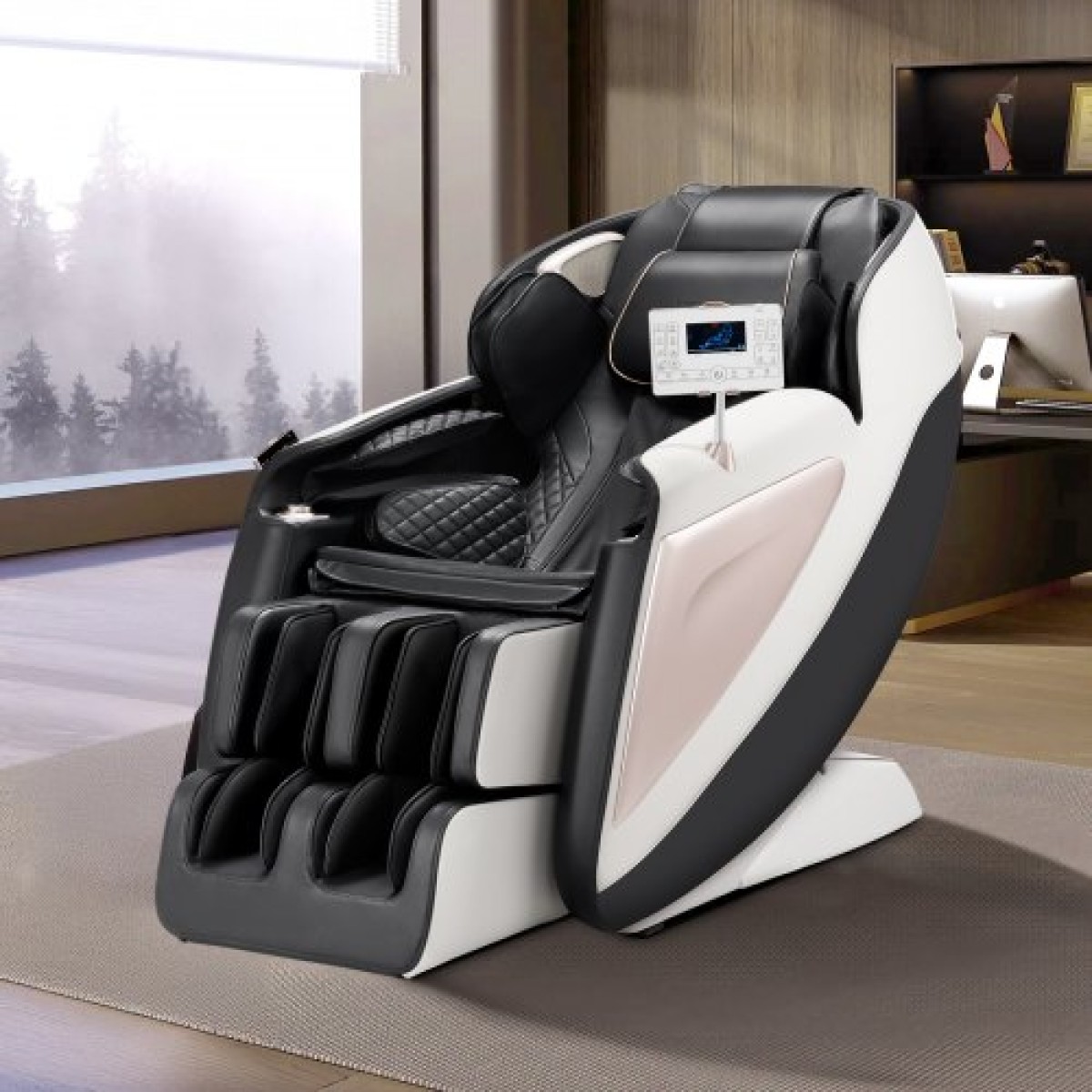 Καρέκλα μασάζ πλήρους σώματος VEVOR, 3D Zero Gravity Recliner με SL Track, 18 Auto Modes, Heat, Foot Rollers, Armrest Control, LCD Display, 36 Airbags, Retractable footrest