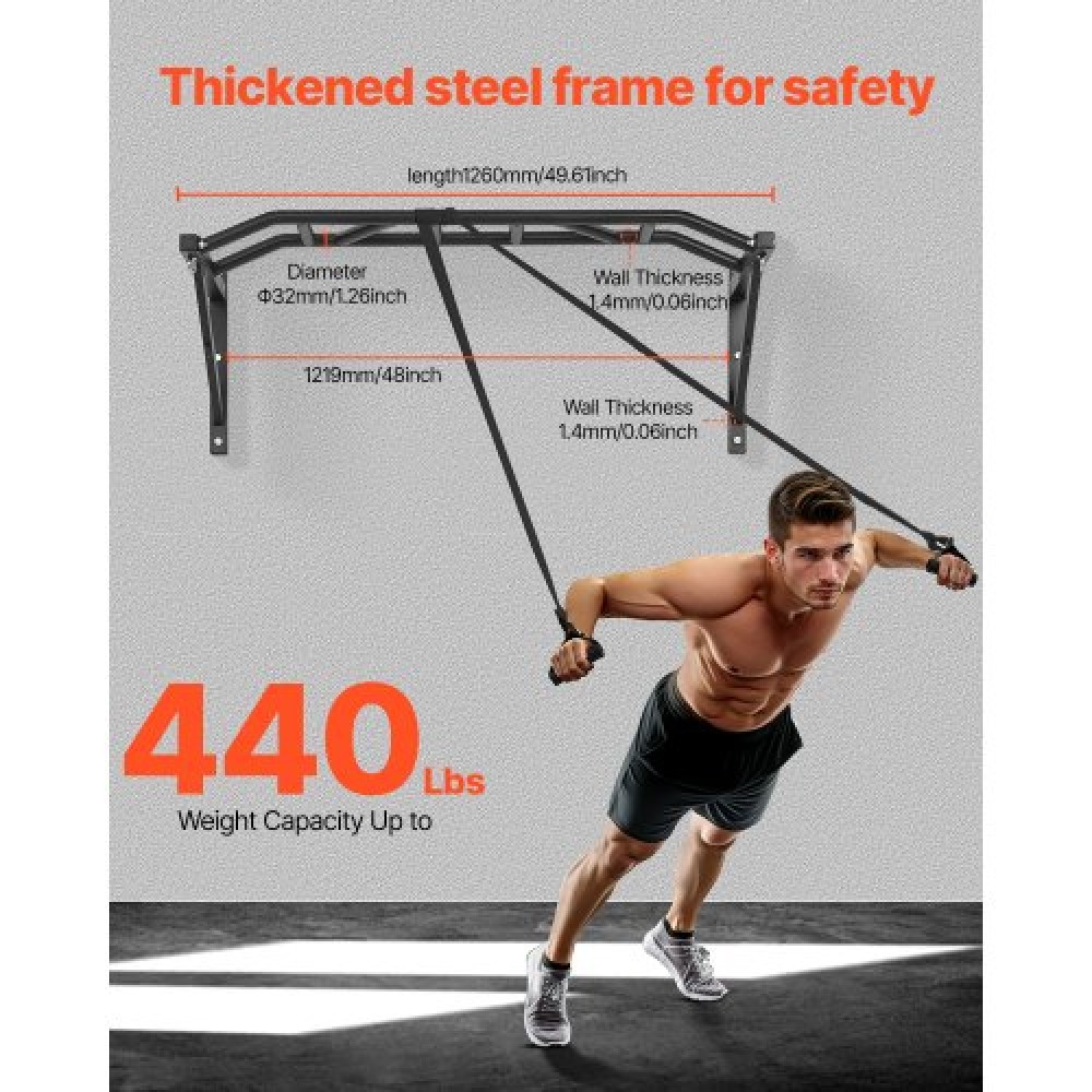 VEVOR Pull Up Bar Multi-Grip Wall Mounted Chin Up Bars Heavy Duty Home Gym