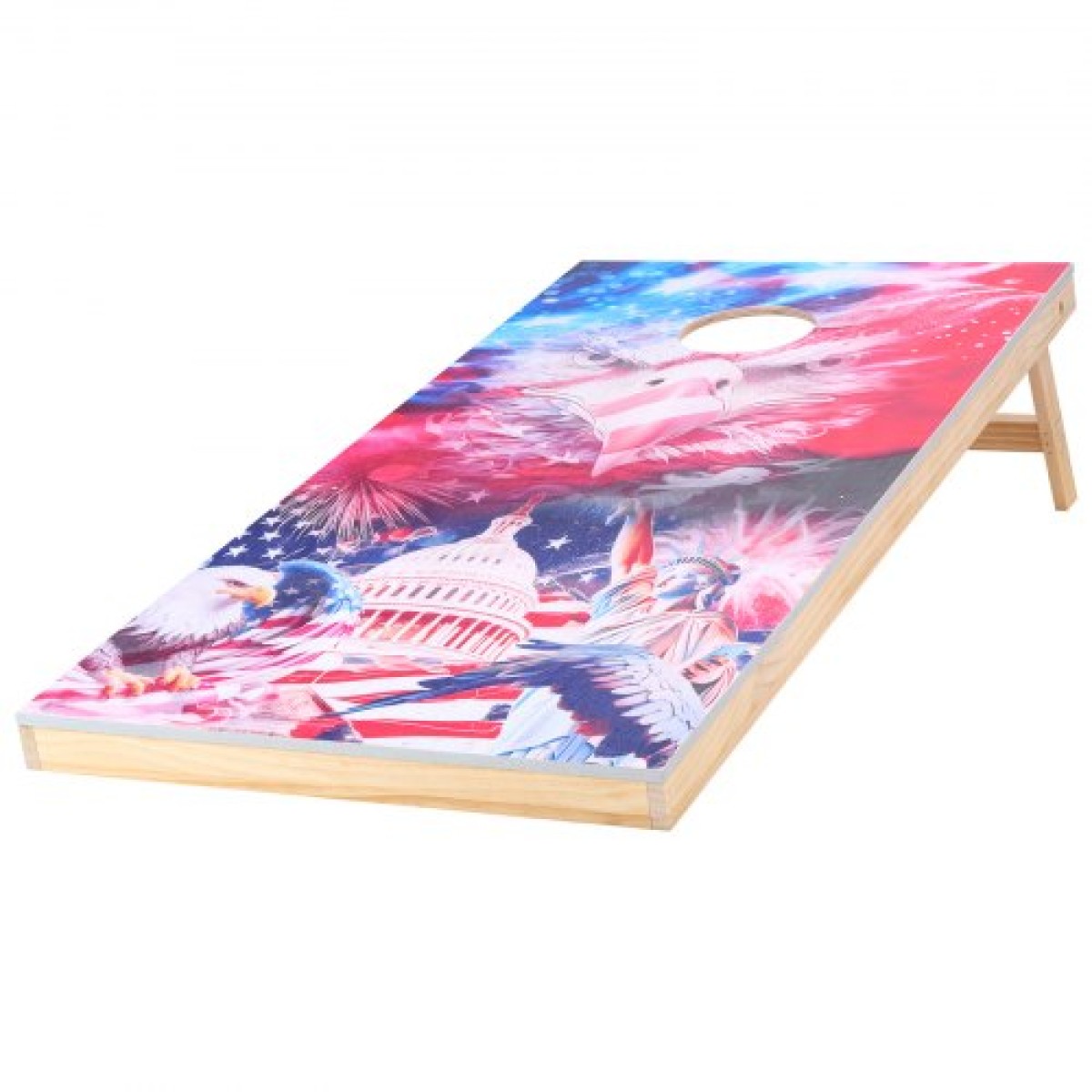 VEVOR Cornhole Set, 4x2 ft Corn Hole Game Boards, Solid Wood Portable Toss Board, Indoor and Outdoe Cornhole Play για ενήλικες, περιλαμβάνει 8 τσάντες φασολιών και θήκη μεταφοράς, για αυλή, πίσω αυλή, παραλία, κάμπινγκ