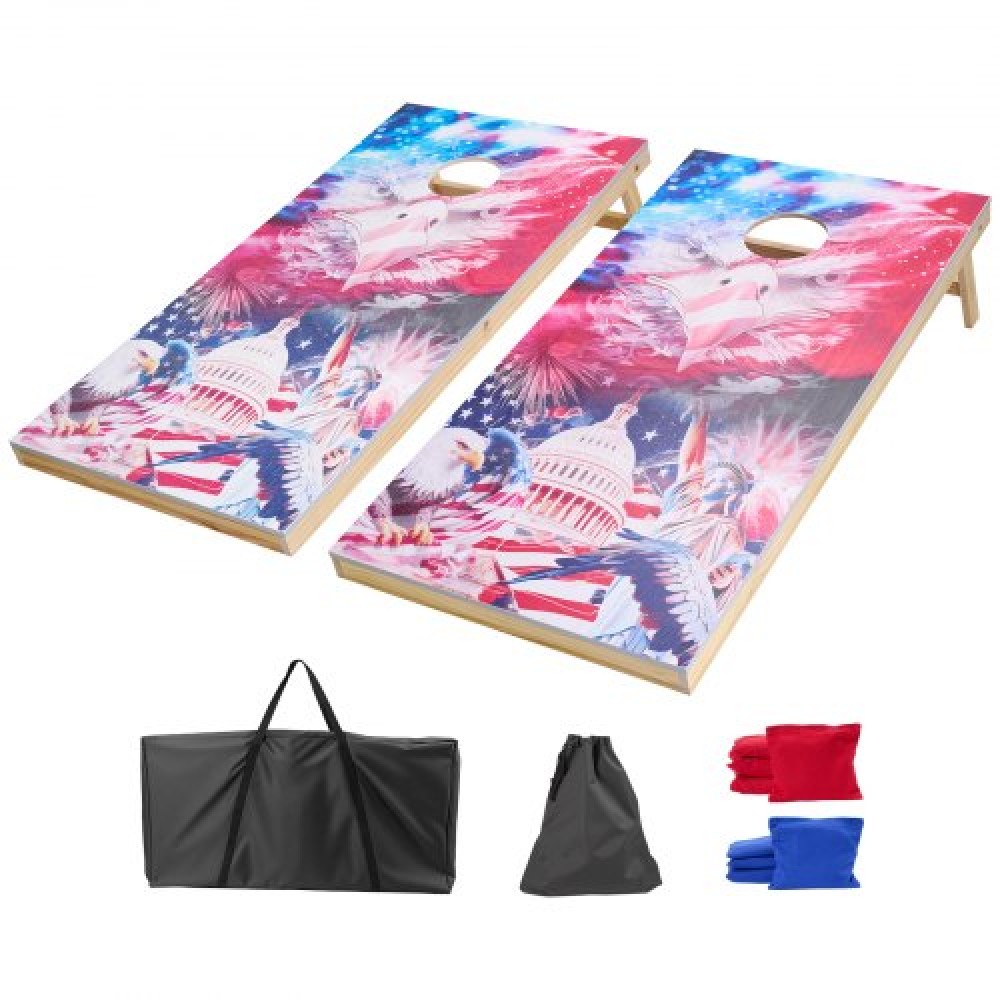 VEVOR Cornhole Set, 4x2 ft Corn Hole Game Boards, Solid Wood Portable Toss Board, Indoor and Outdoe Cornhole Play για ενήλικες, περιλαμβάνει 8 τσάντες φασολιών και θήκη μεταφοράς, για αυλή, πίσω αυλή, παραλία, κάμπινγκ