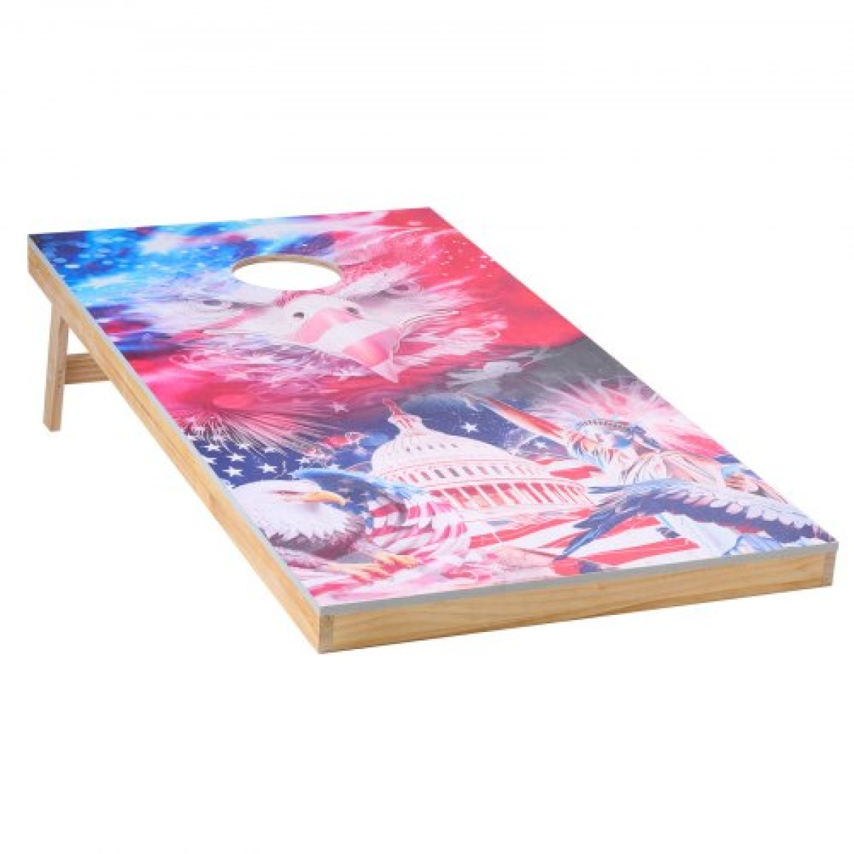 VEVOR Cornhole Set, 4x2 ft Corn Hole Game Boards, Solid Wood Portable Toss Board, Indoor and Outdoe Cornhole Play για ενήλικες, περιλαμβάνει 8 τσάντες φασολιών και θήκη μεταφοράς, για αυλή, πίσω αυλή, παραλία, κάμπινγκ
