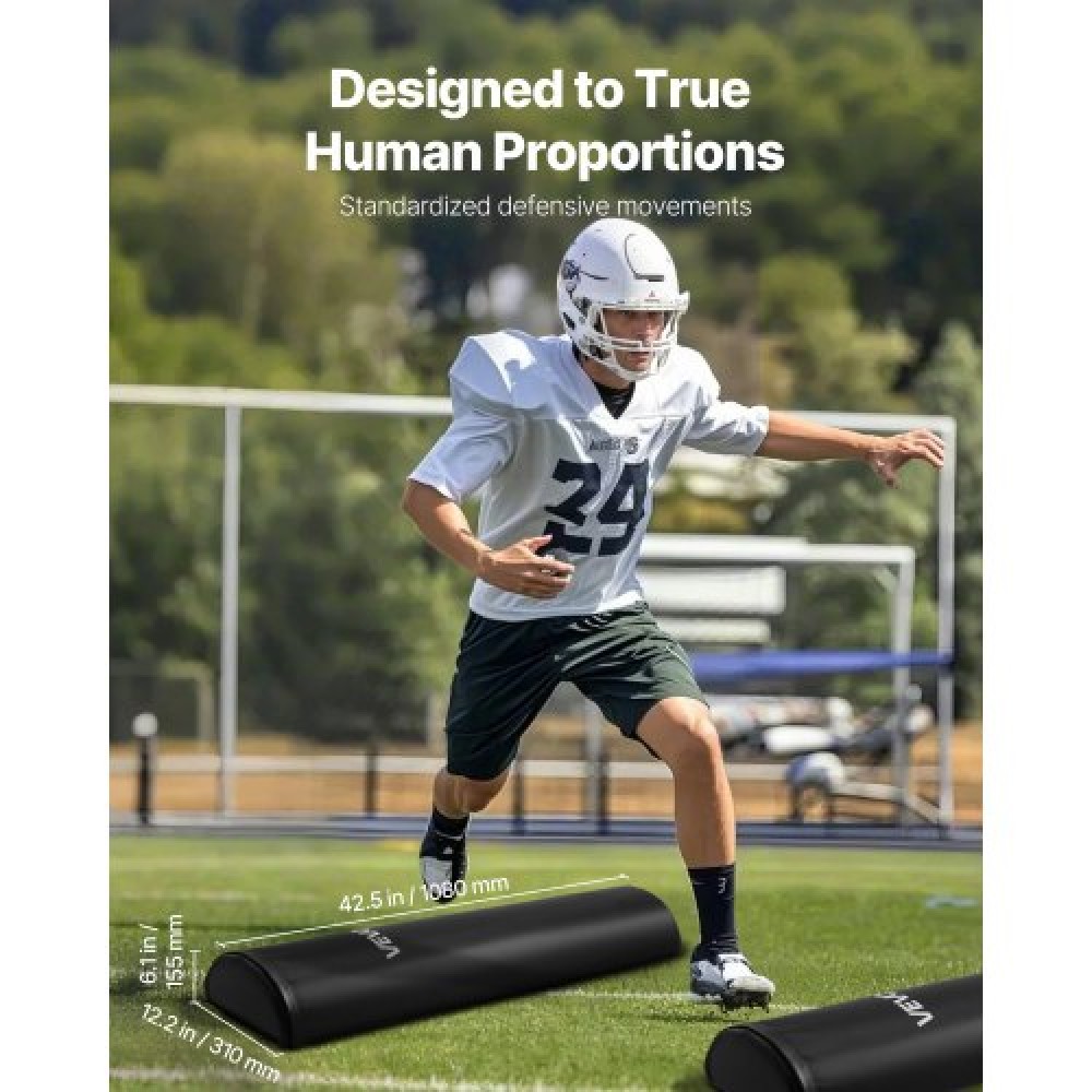 VEVOR Football Tackling Dummy, 42,5 σε PVC Step Over Dummy, Εξοπλισμός με σφουγγάρι μπλοκαρίσματος υψηλής πυκνότητας, ανδρείκελα βαρέως τύπου με λαβές, ιδανικά για ασκήσεις ποδοσφαίρου, 2 ΤΕΜ.