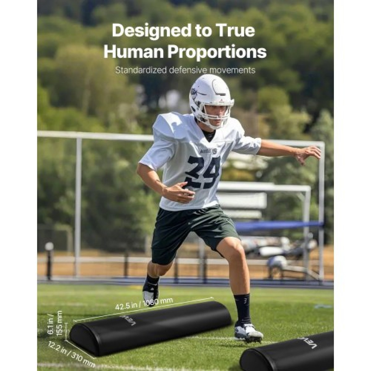 VEVOR Football Tackling Dummy, 42,5 σε PVC Step Over Dummy, Εξοπλισμός με σφουγγάρι μπλοκαρίσματος υψηλής πυκνότητας, ανδρείκελα βαρέως τύπου με λαβές, ιδανικά για ασκήσεις ποδοσφαίρου, 2 ΤΕΜ.