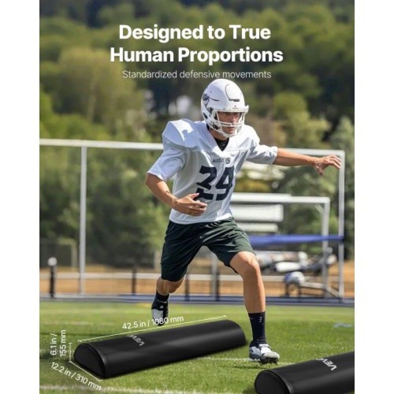 VEVOR Football Tackling Dummy, 42,5 σε PVC Step Over Dummy, Εξοπλισμός με σφουγγάρι μπλοκαρίσματος υψηλής πυκνότητας, ανδρείκελα βαρέως τύπου με λαβές, ιδανικά για ασκήσεις ποδοσφαίρου, 2 ΤΕΜ.