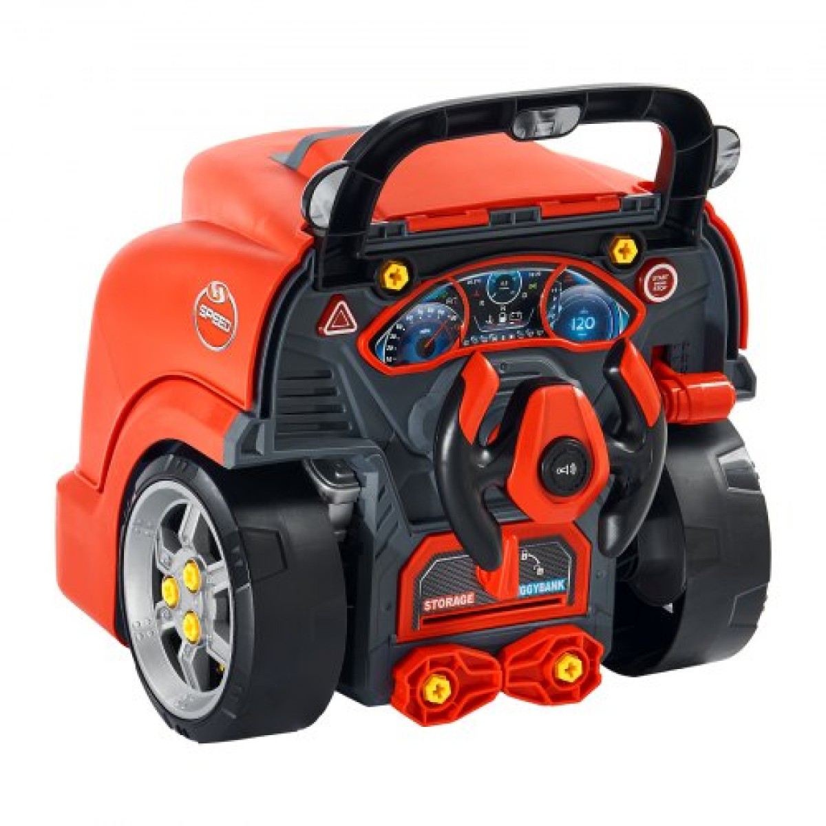 VEVOR Engine Toy, 60 τεμαχίων, Παιδικό σετ επισκευής μηχανικού αυτοκινήτου με αφαιρούμενα εξαρτήματα, φώτα και ήχους, τιμόνι και κόρνα, σετ εργαστηρίου Παιδικό μηχανικό για νήπια 3 ετών και άνω, κόκκινο