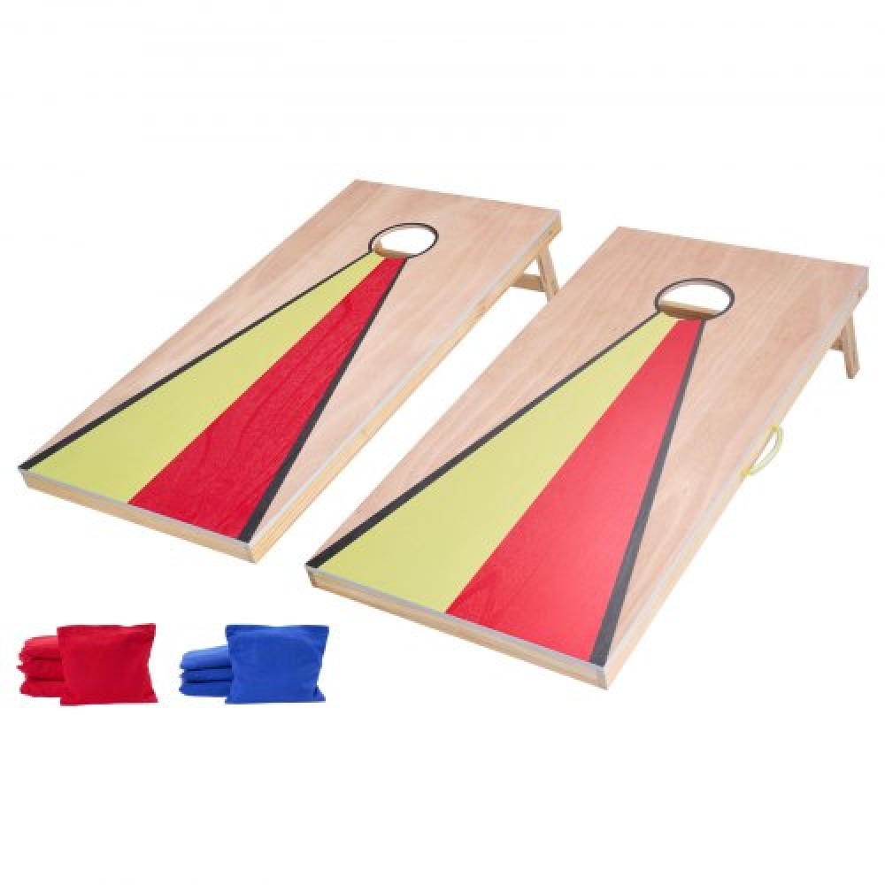 VEVOR Cornhole Set, 4x2 ft Corn Hole Game Boards, Solid Wood Portable Toss Board, Εσωτερικό και εξωτερικό παιχνίδι Cornhole για ενήλικες, περιλαμβάνει 8 τσάντες φασολιών και λαβή, για αυλή, πίσω αυλή, παραλία, κάμπινγκ