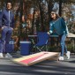 VEVOR Cornhole Set, 4x2 ft Corn Hole Game Boards, Solid Wood Portable Toss Board, Εσωτερικό και εξωτερικό παιχνίδι Cornhole για ενήλικες, περιλαμβάνει 8 τσάντες φασολιών και λαβή, για αυλή, πίσω αυλή, παραλία, κάμπινγκ