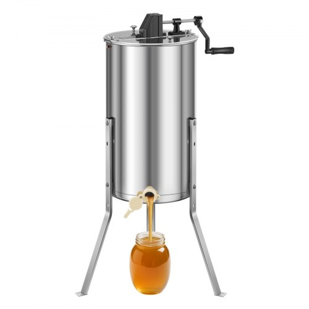 VEVOR Manual Honey Extractor 2 Frame Honey Spinner Beekeeping Stainless Steel