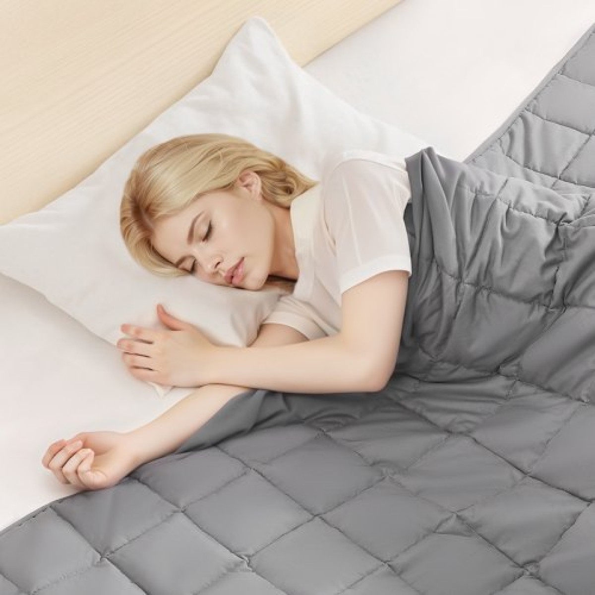Κουβέρτα VEVOR Weighted, 25 lbs, 88 x 104 σε King Size, Ψύξη αναπνεύσιμη βαριά κουβέρτα με γυάλινες χάντρες, χρήση για όλες τις εποχές, Κατάλληλη για ενήλικες 250-310 lbs, ανακούφιση από άγχος, βελτίωση του ύπνου, γκρι