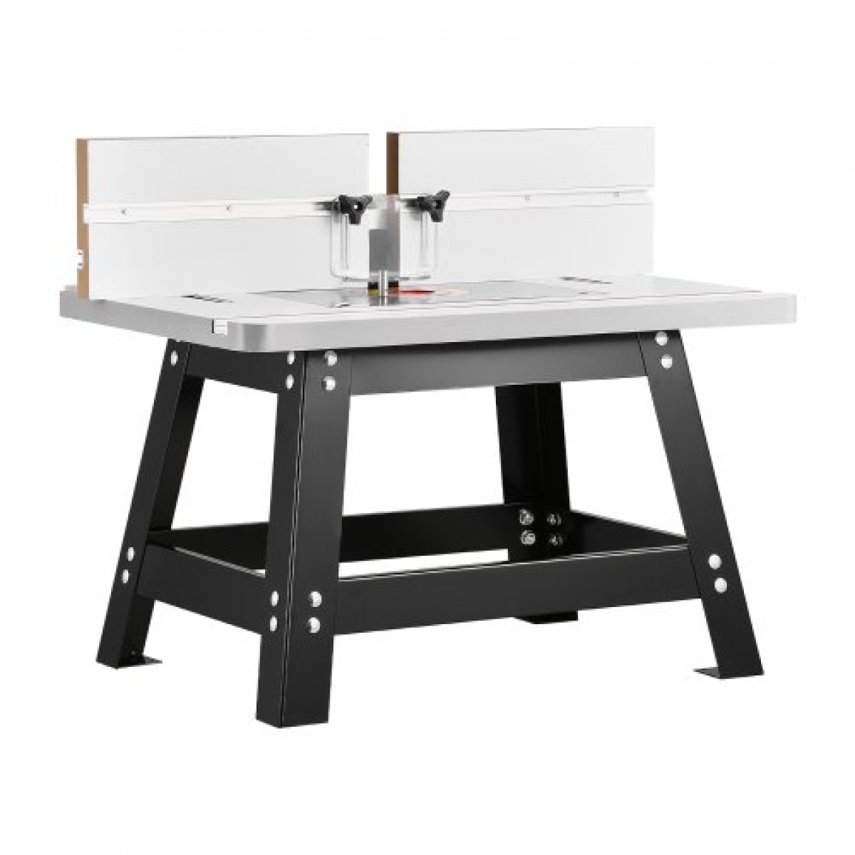 Τραπέζι δρομολογητή πάγκου VEVOR, 610 x 400 mm / 24 in x 15,7 in, Τραπέζι δρομολόγησης πάγκου με ρυθμιζόμενο φράχτη, επάνω μέρος MDF, στιβαρή μεταλλική βάση, 2-1/2 στη θύρα συλλογής σκόνης, συμβατό με διαδρομές και διάφορα τρυπάνια