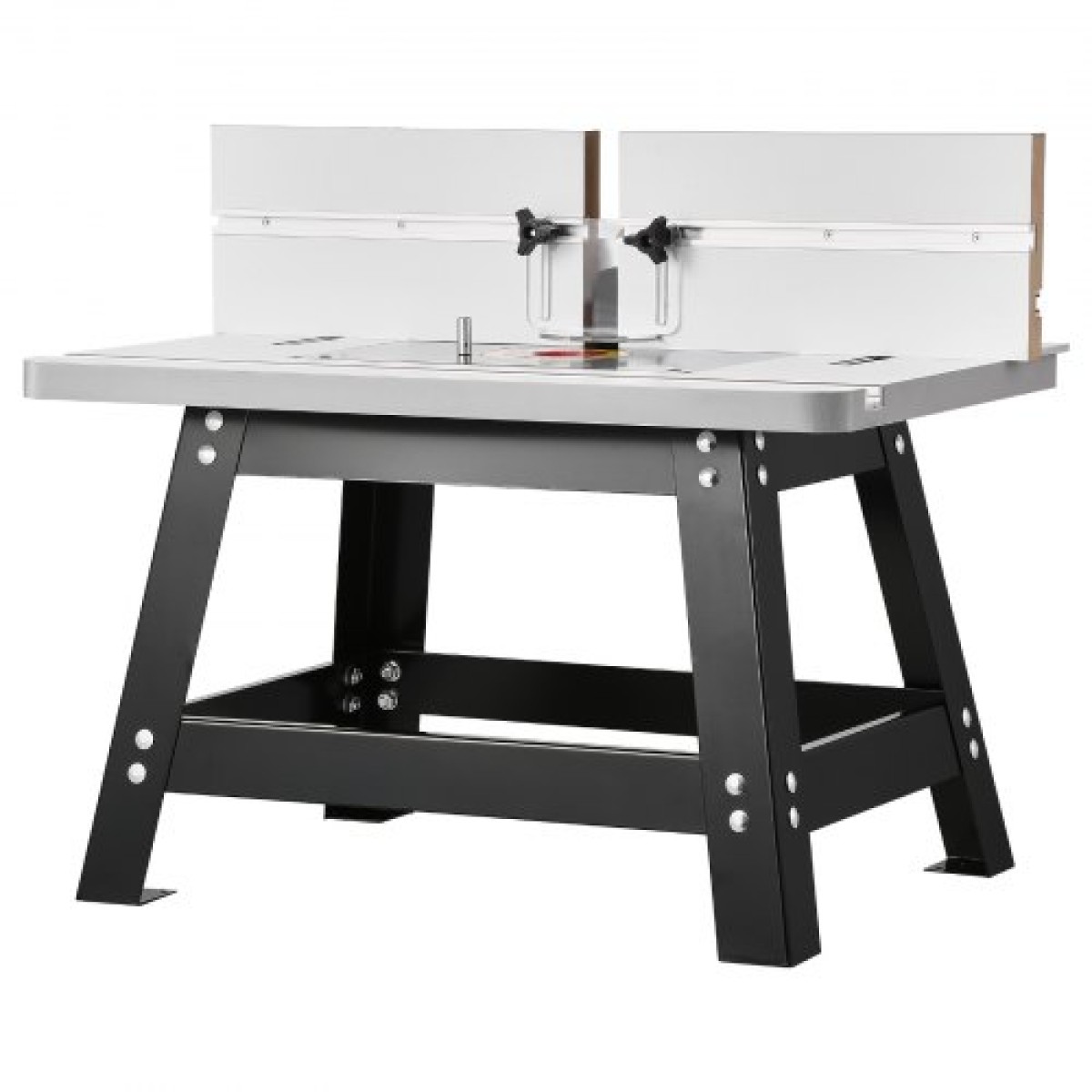 Τραπέζι δρομολογητή πάγκου VEVOR, 610 x 400 mm / 24 in x 15,7 in, Τραπέζι δρομολόγησης πάγκου με ρυθμιζόμενο φράχτη, επάνω μέρος MDF, στιβαρή μεταλλική βάση, 2-1/2 στη θύρα συλλογής σκόνης, συμβατό με διαδρομές και διάφορα τρυπάνια