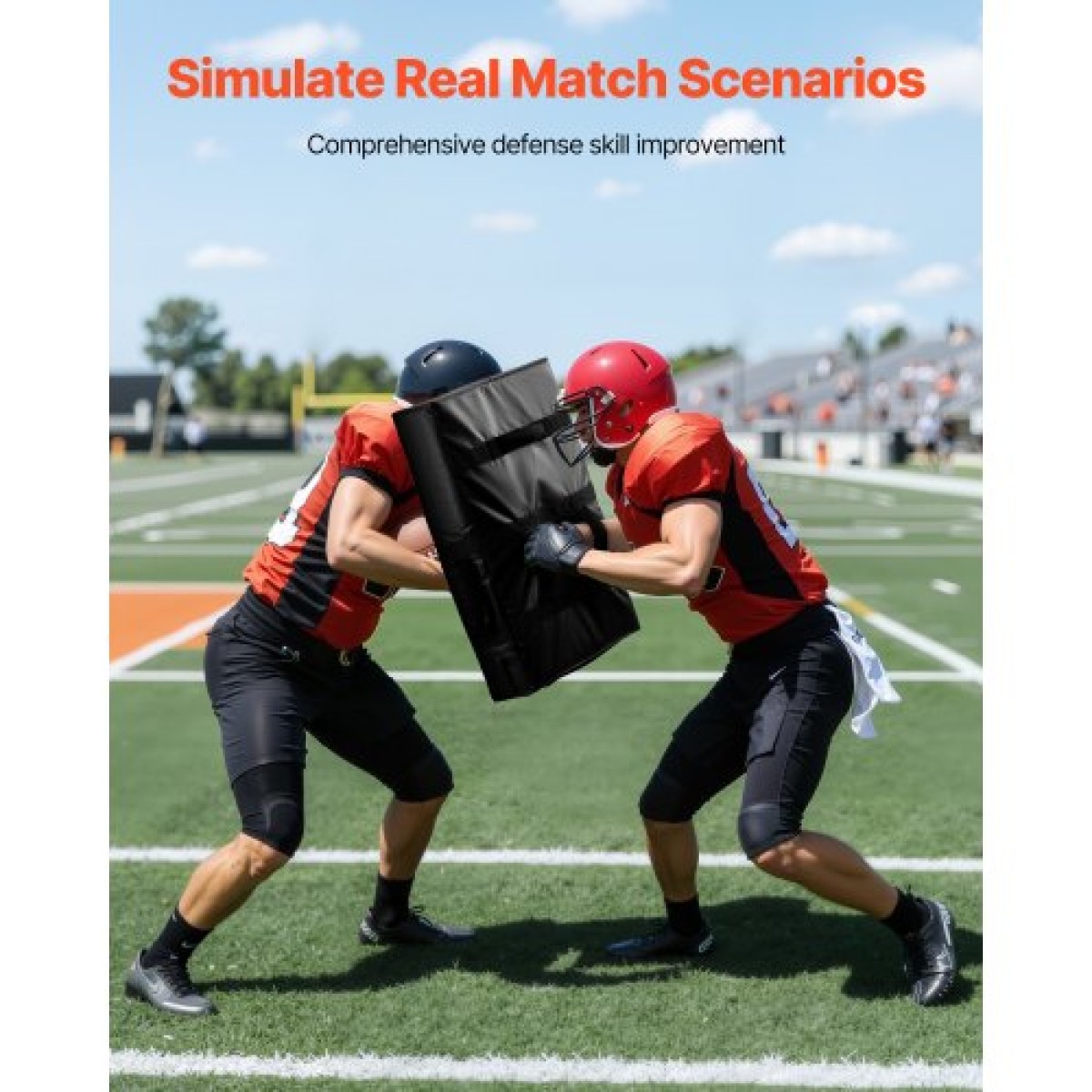 VEVOR Football Blocking Dummy, 24x16 in Blocking Pads, Kick Shield Pad με λαβές, Ανδρείκελα με σφουγγάρι υψηλής πυκνότητας, Εξοπλισμός προπόνησης βαρέως τύπου για λακρός χόκεϊ μπάσκετ, μαύρο, 2 ΤΕΜ.