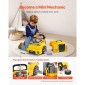 VEVOR Engine Toy, 60 τεμαχίων, Παιδικό σετ επισκευής μηχανικού αυτοκινήτου με αφαιρούμενα ανταλλακτικά, φώτα και ήχους, τιμόνι και κόρνα, σετ εργαστηρίου Παιδικό μηχανικό για νήπια 3 ετών και άνω, κίτρινο